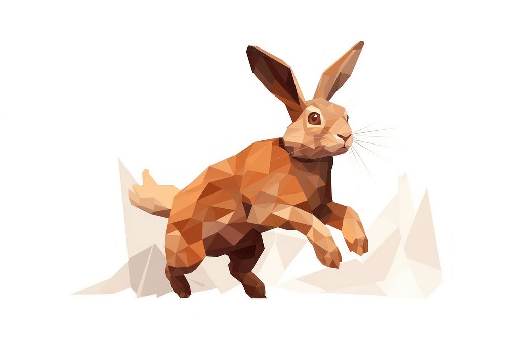 Jumping brown bunny animal mammal rodent. AI generated Image by rawpixel.