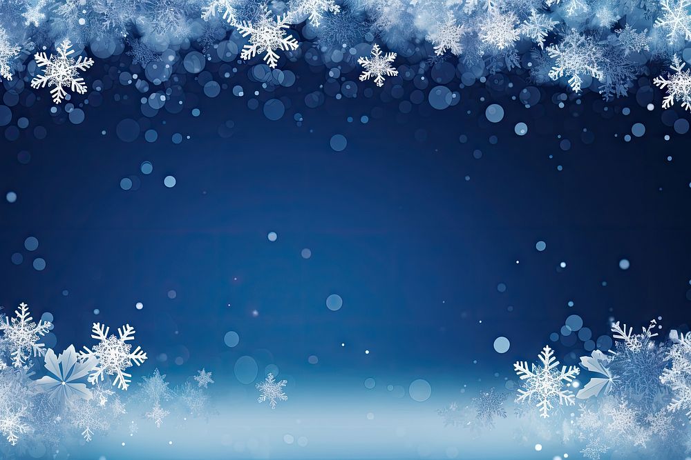 Snowflake backgrounds blue illuminated. AI generated Image by rawpixel.