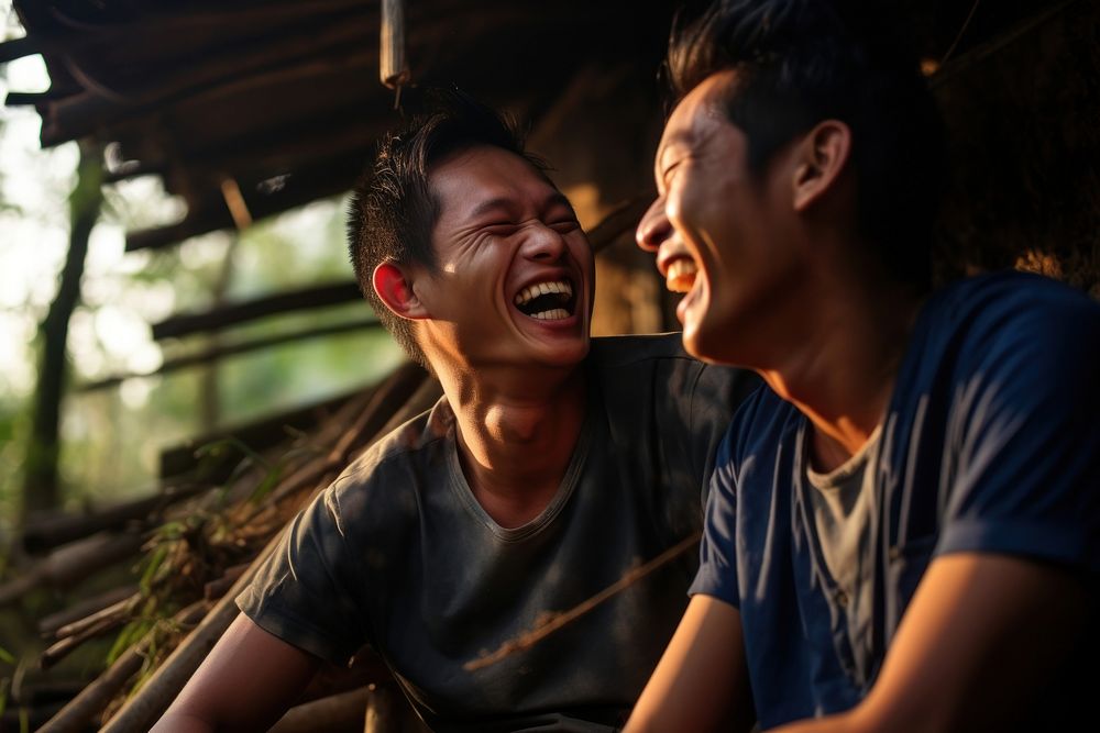 Lgbt laughing love men. AI generated Image by rawpixel.