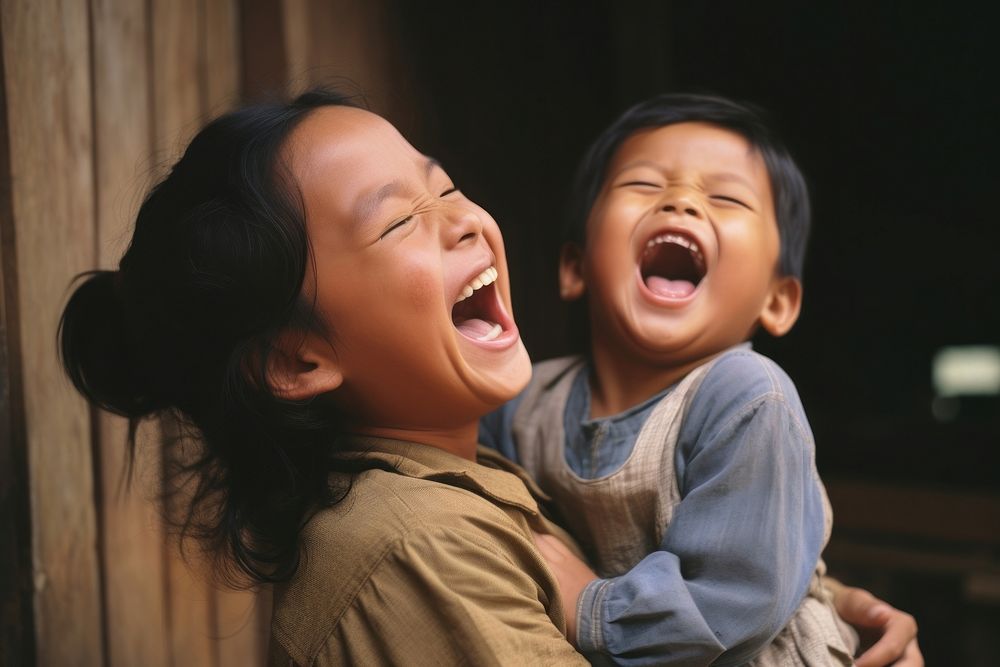 South east asian laughing adult love. AI generated Image by rawpixel.