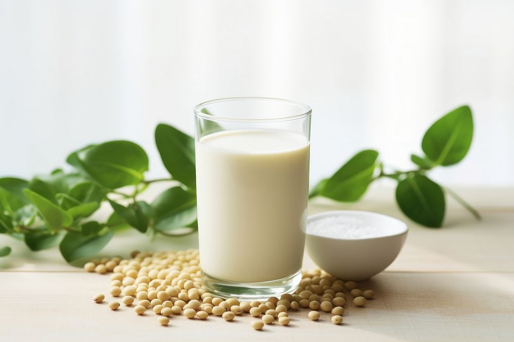 Soy milk plant food bean. AI generated Image by rawpixel.