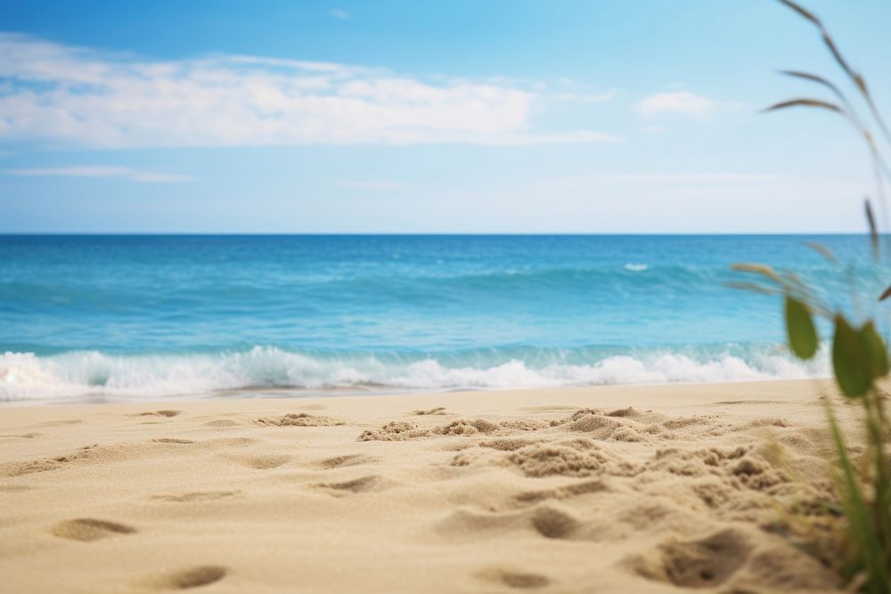 Sand beach landscape outdoors horizon. AI generated Image by rawpixel.
