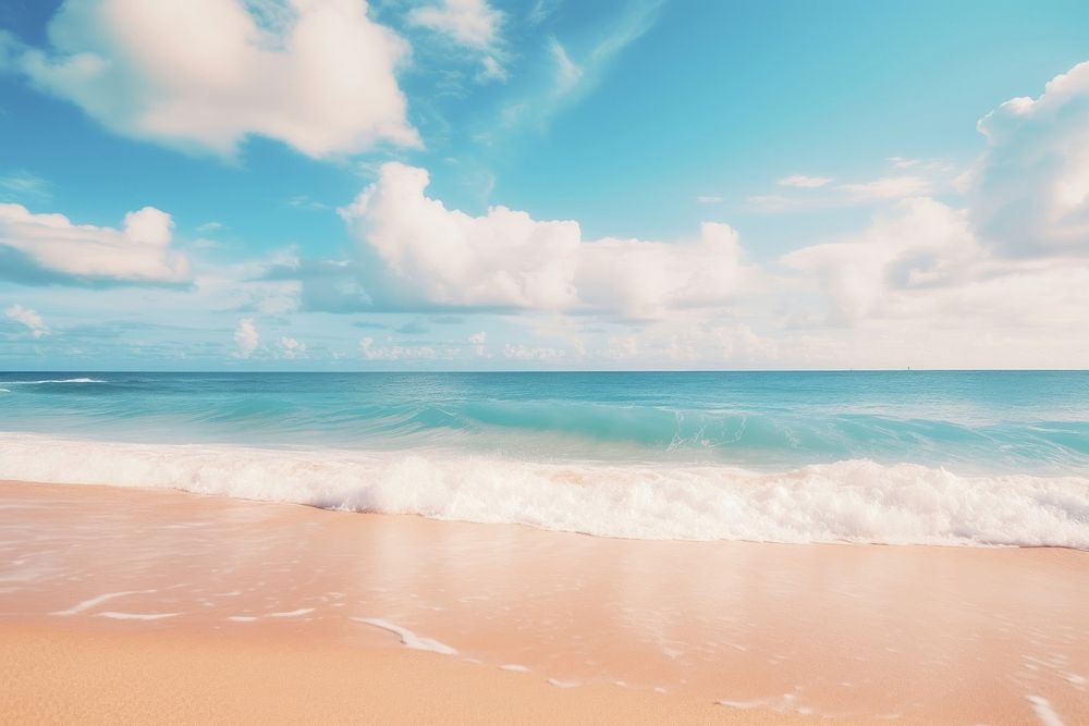 Sand beach outdoors horizon nature. AI generated Image by rawpixel.