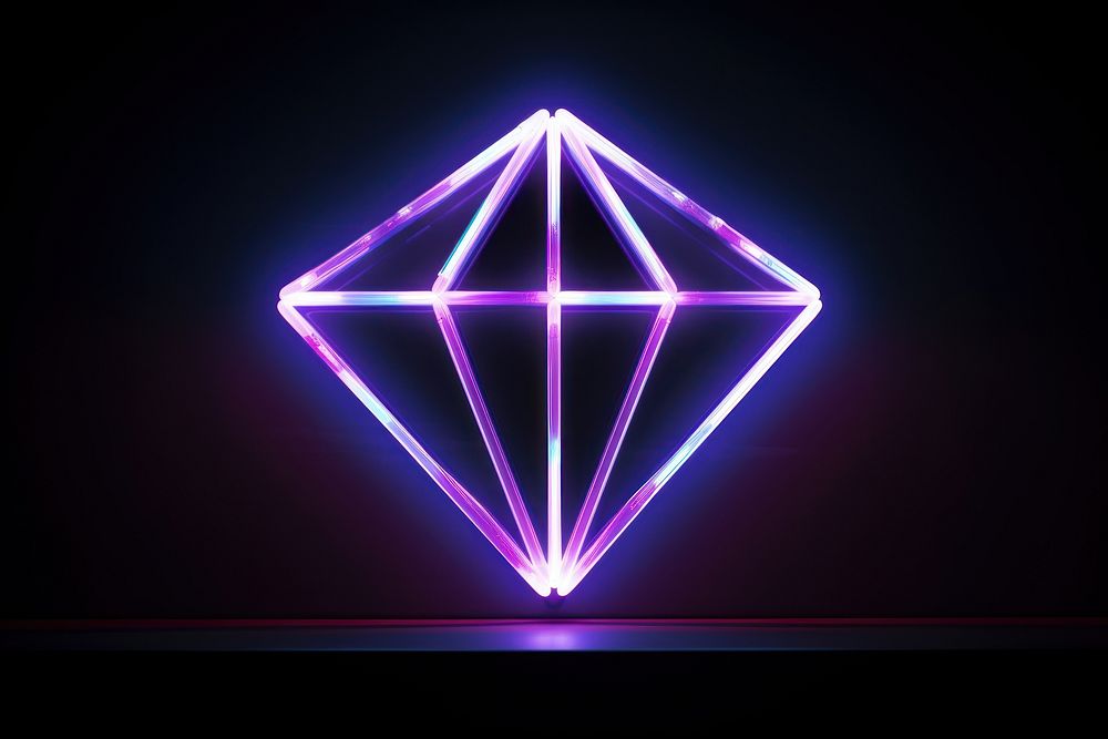 Diamond light neon purple. AI generated Image by rawpixel.