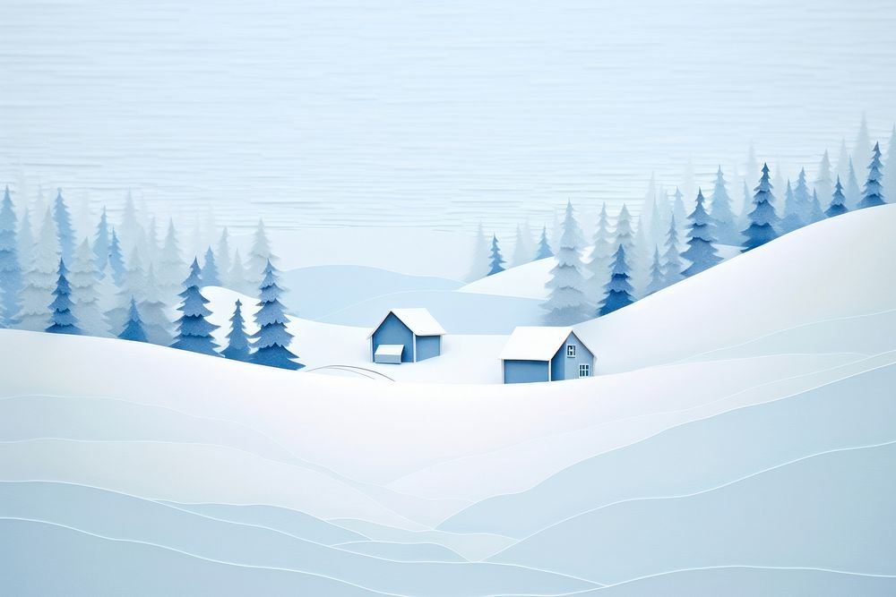 Empty snow lanscape house architecture landscape. AI generated Image by rawpixel.