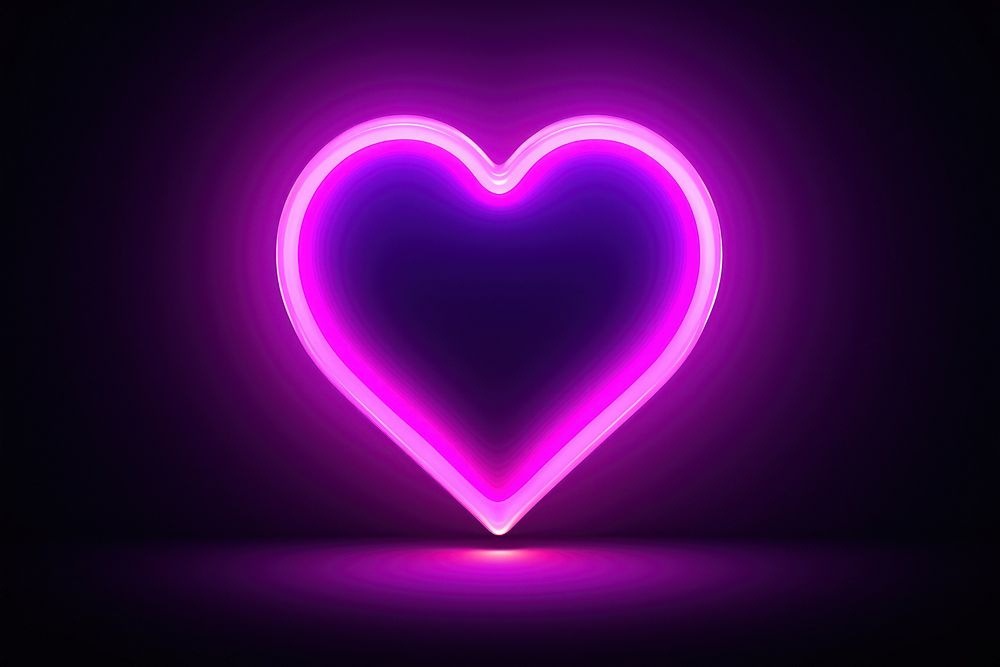 Heart purple light neon. 