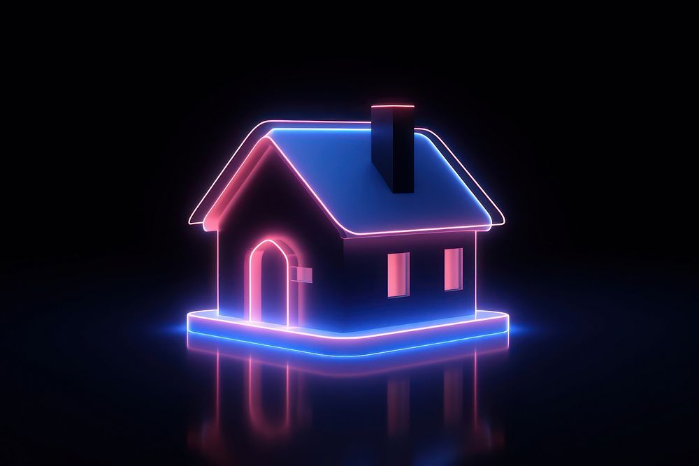 House light neon architecture. AI generated Image by rawpixel.