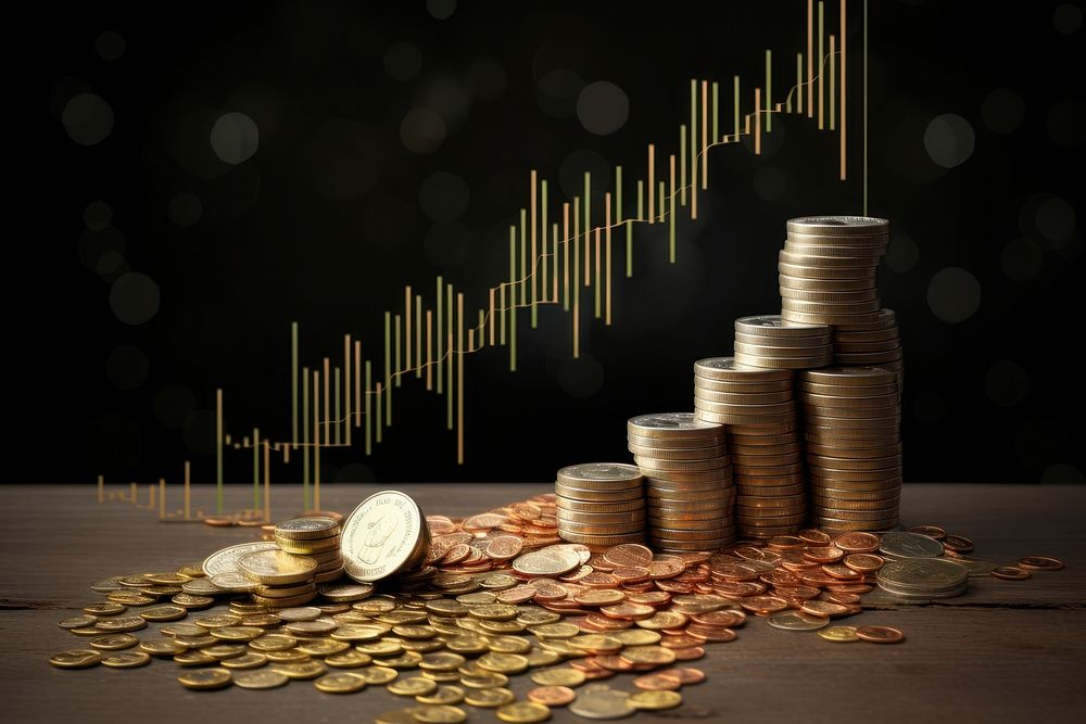 Money graph coin investment. AI generated Image by rawpixel.