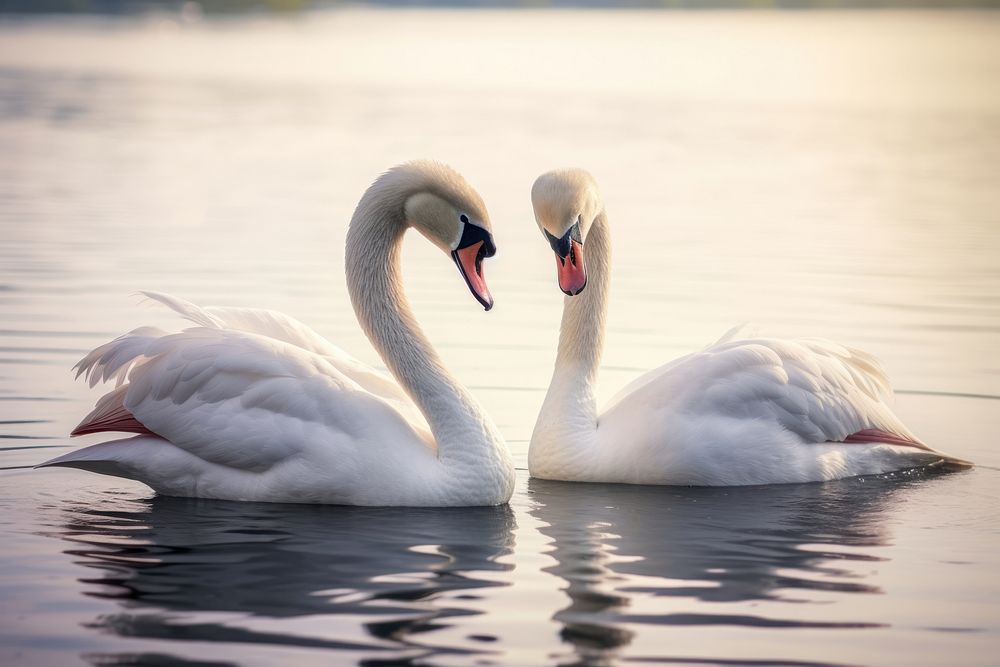 Swans animal bird lake. AI generated Image by rawpixel.