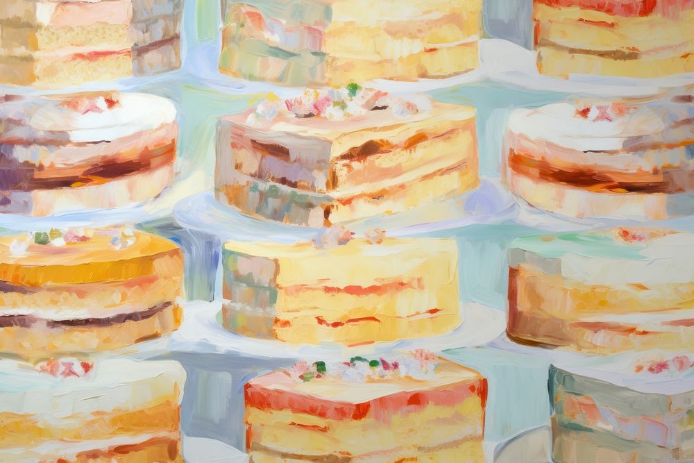 Cake pattern painting backgrounds dessert. AI generated Image by rawpixel.