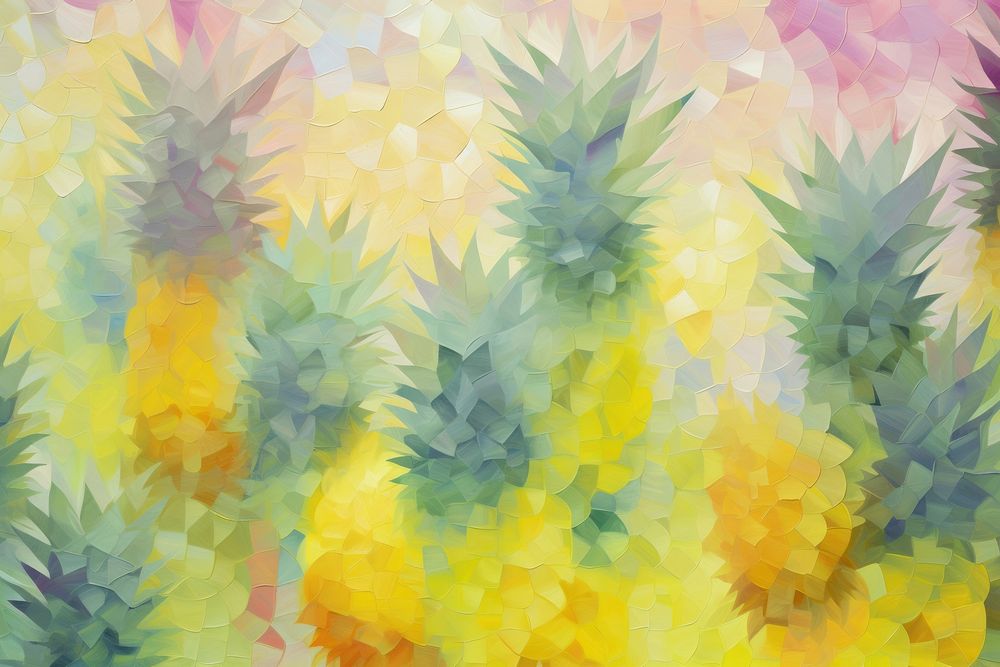 Abstract pineapple pattern painting backgrounds plant. AI generated Image by rawpixel.
