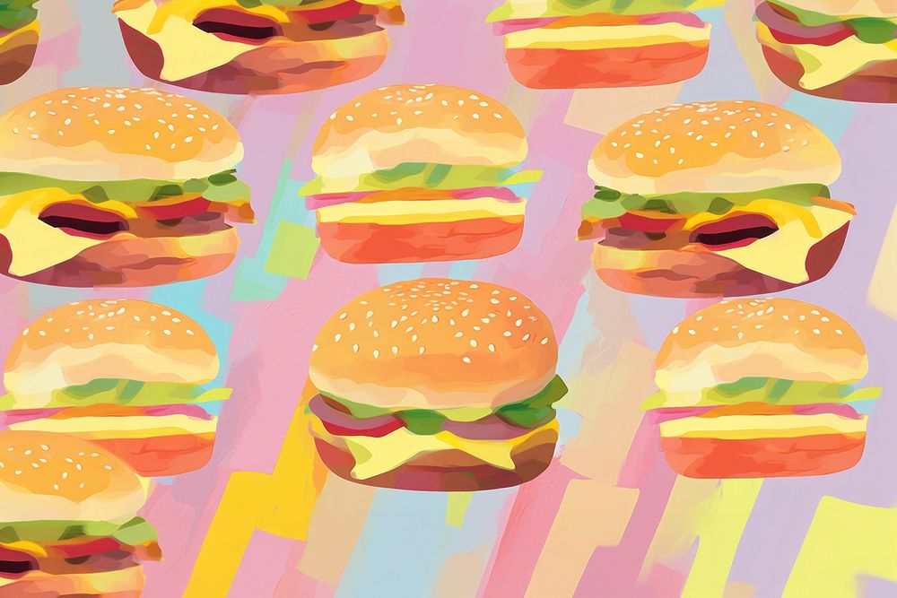 Burger pattern backgrounds food meal. AI generated Image by rawpixel.
