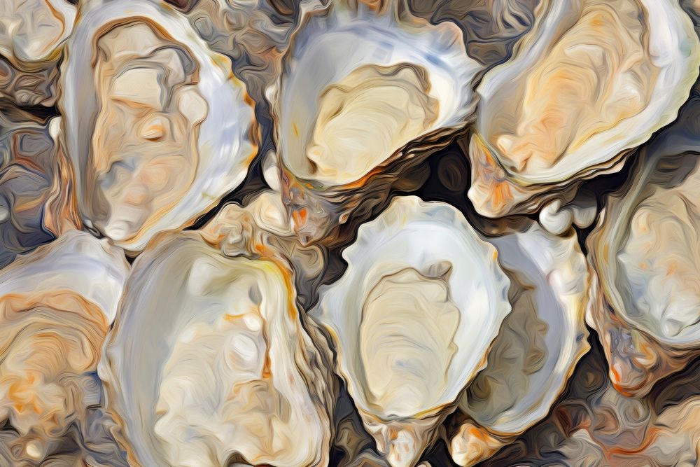 Oyster pattern backgrounds seashell seafood. AI generated Image by rawpixel.