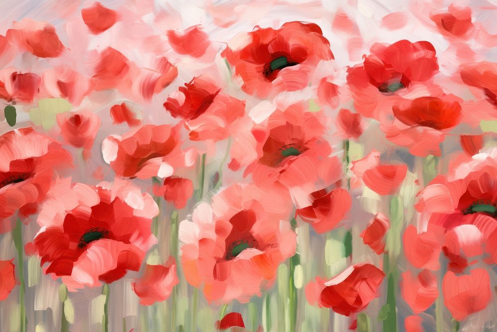Poppy pattern backgrounds painting flower. AI generated Image by rawpixel.