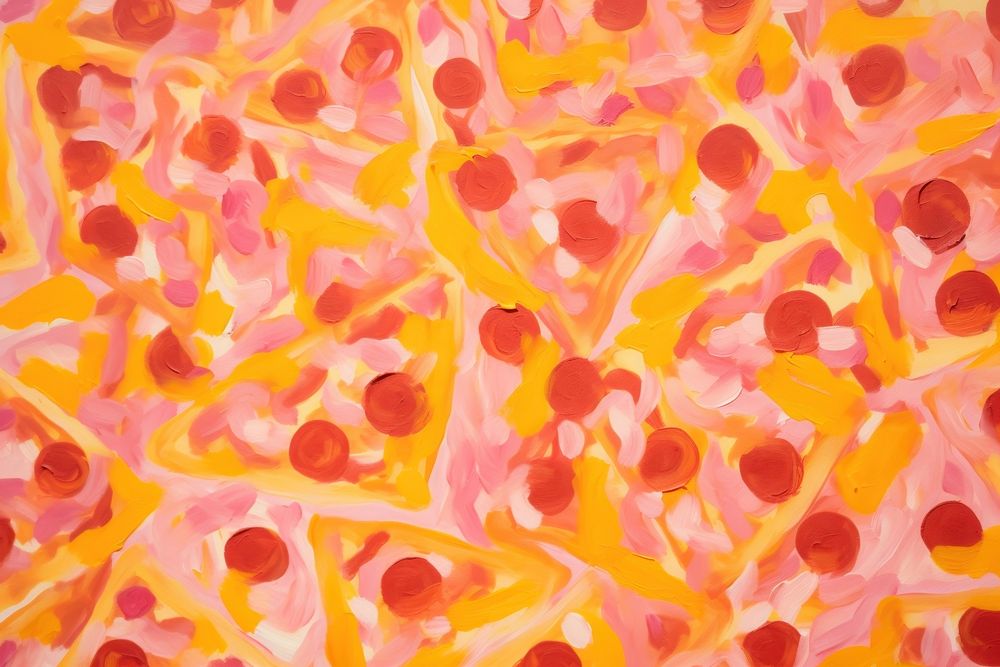 Pizza pattern backgrounds painting abstract. AI generated Image by rawpixel.