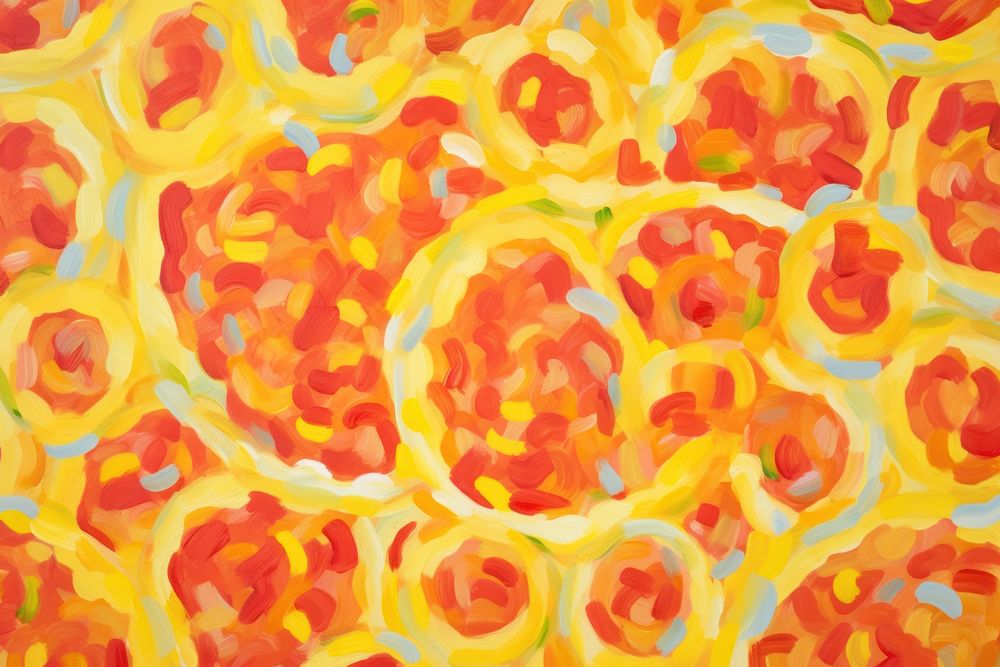 Pizza pattern painting backgrounds art. AI generated Image by rawpixel.
