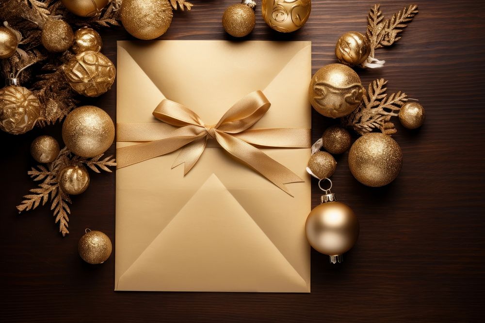 Christmas letter christmas gold celebration. AI generated Image by rawpixel.