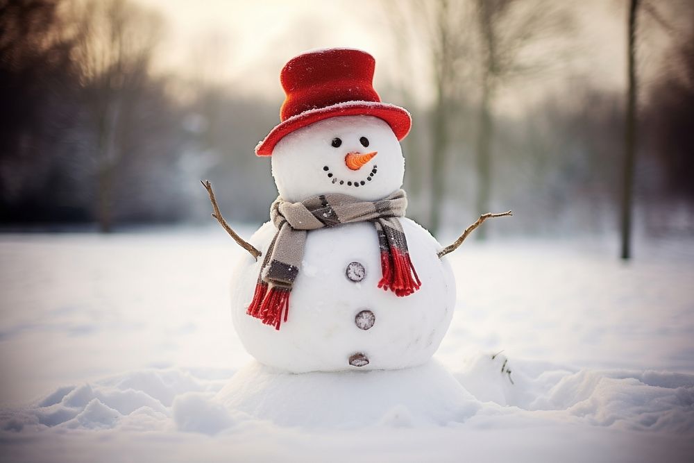Marchmellow snowman christmas outdoors. AI generated Image by rawpixel.