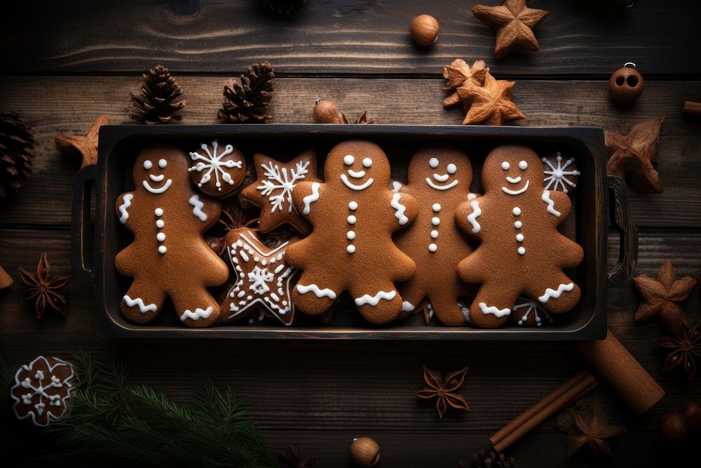 Gingerbreads dessert cookie food. AI generated Image by rawpixel.