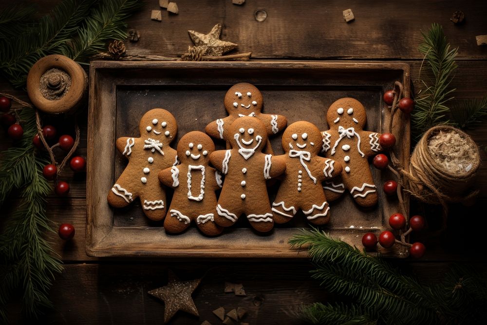 Gingerbreads christmas cookie food. AI generated Image by rawpixel.