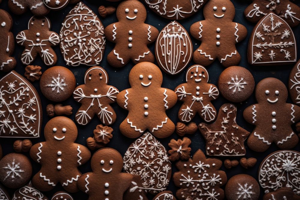 Gingerbreads dessert cookie food. AI generated Image by rawpixel.