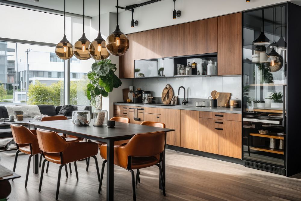 Modern midcentury apartment kitchen architecture | Free Photo - rawpixel