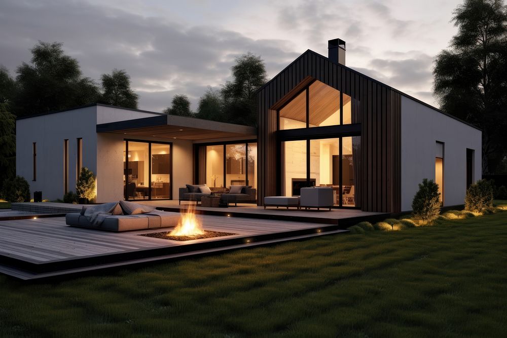 Minimalist house architecture building outdoors. AI generated Image by rawpixel.