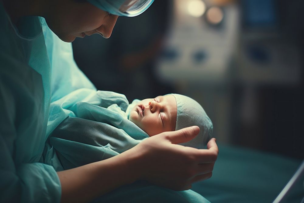 Hospital newborn nurse baby. AI generated Image by rawpixel.