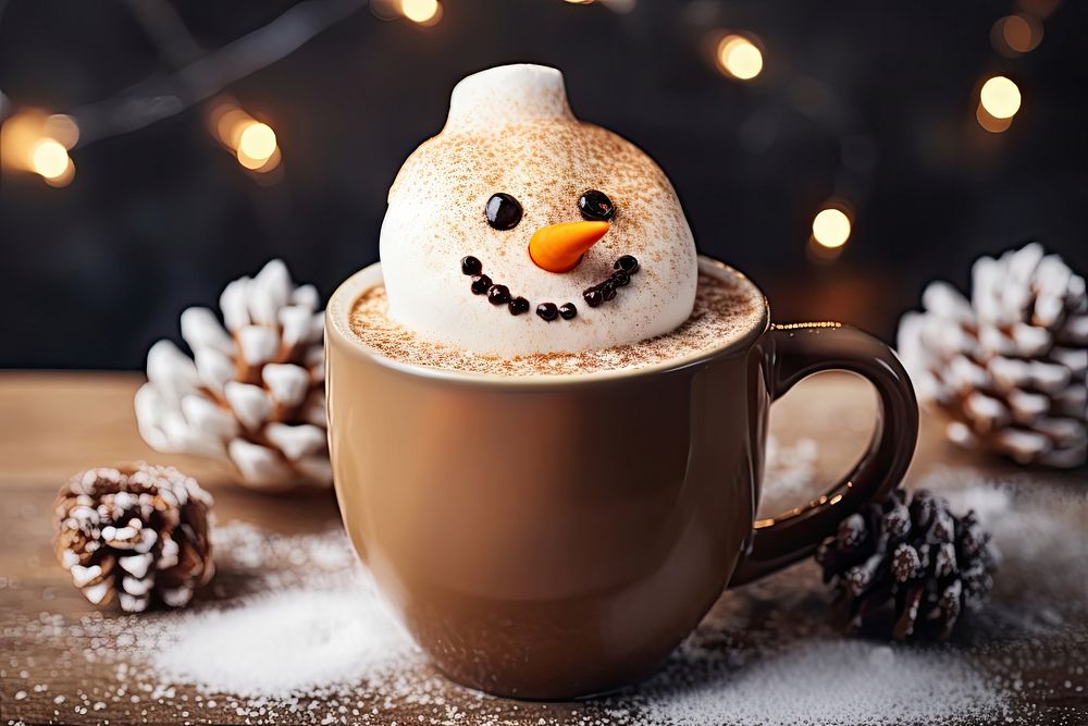 Hot chocolate drink decoration christmas. AI generated Image by rawpixel.