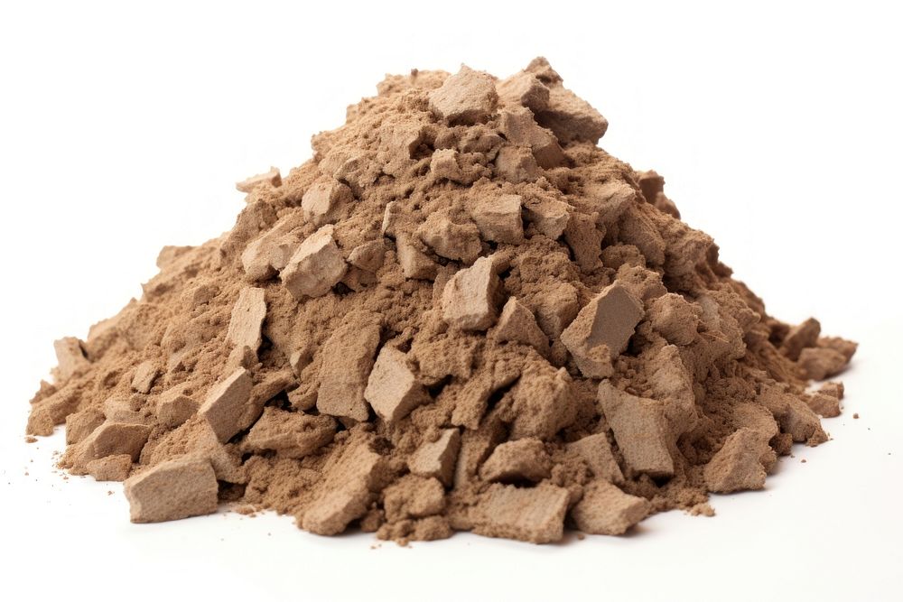 Cat litter soil white background chocolate. AI generated Image by rawpixel.