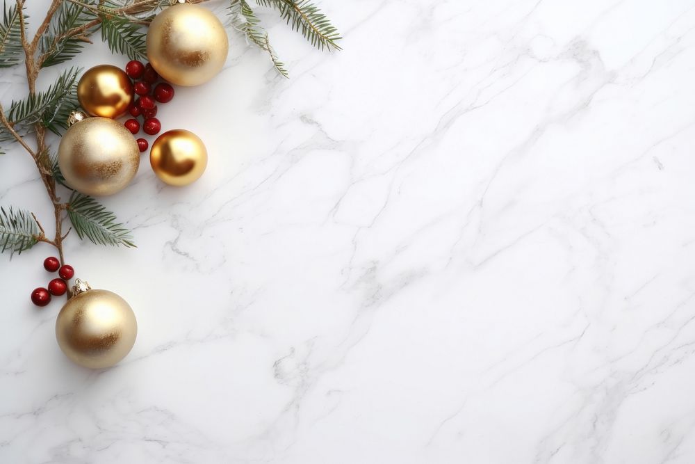 White marble blank space christmas backgrounds decoration. AI generated Image by rawpixel.