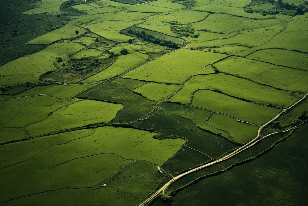 Green pastoral land landscape outdoors. AI generated Image by rawpixel.
