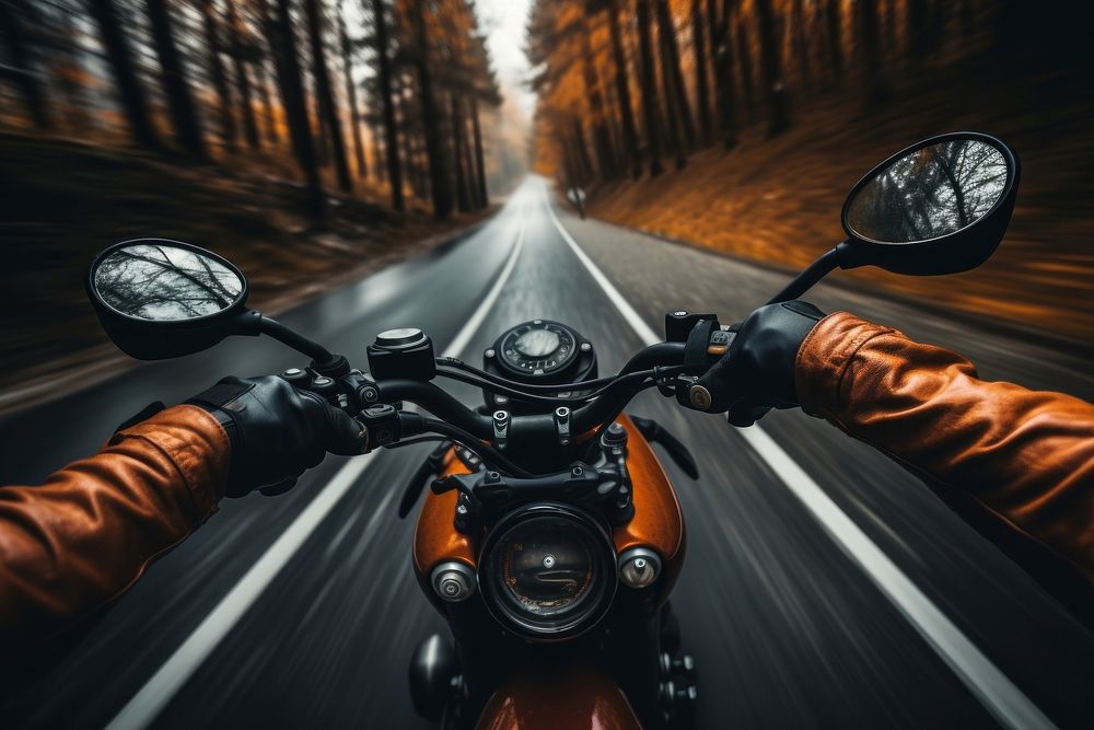 Motorcycle road headlight vehicle. AI generated Image by rawpixel.