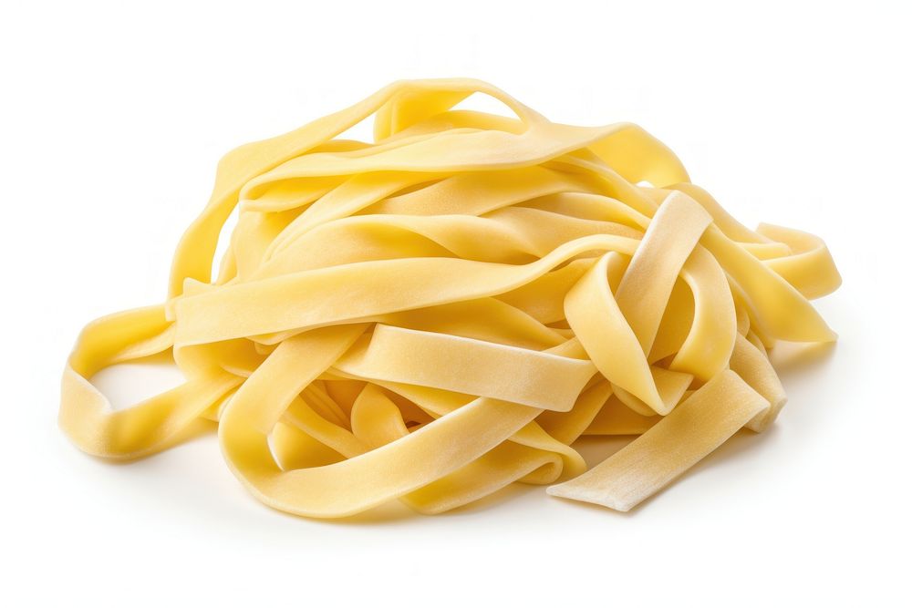 Uncooked nest of tagliatelle pasta food white background. AI generated Image by rawpixel.