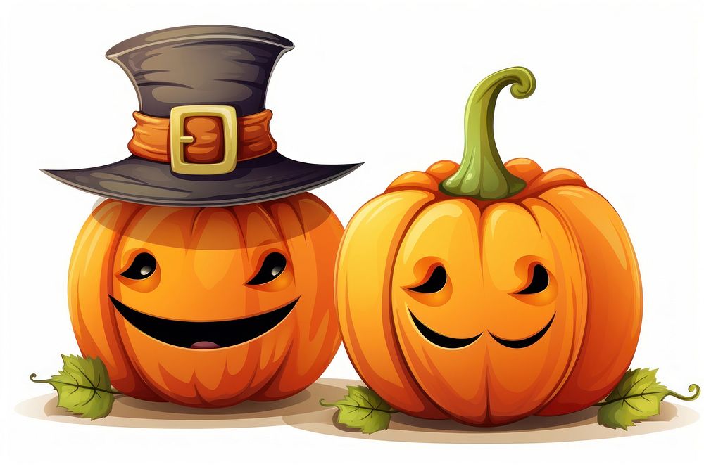 Pumpkins vegetable halloween cartoon. AI generated Image by rawpixel.