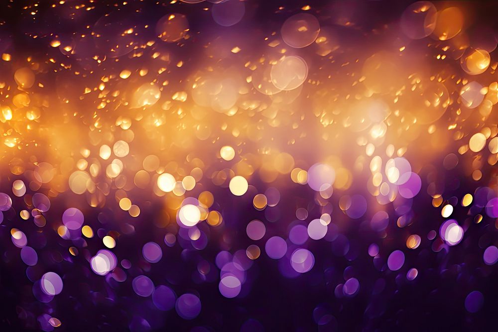 Bokeh light purple glitter yellow. AI generated Image by rawpixel.