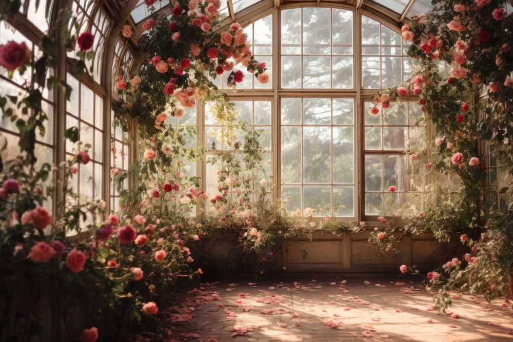 Greenhouse garden outdoors flower. AI generated Image by rawpixel.