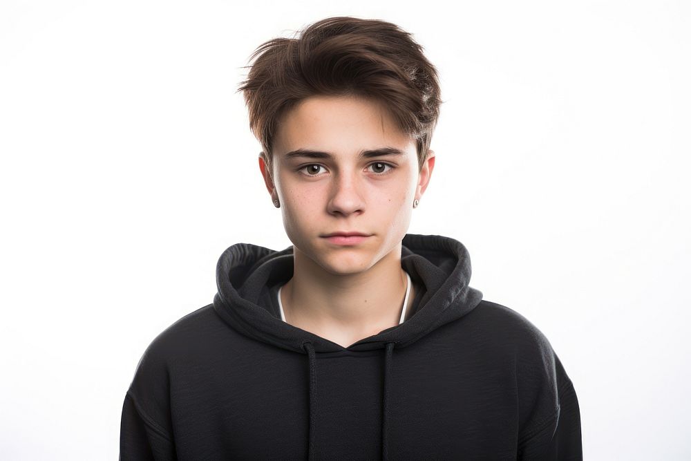 Teenager portrait photo white background. AI generated Image by rawpixel.