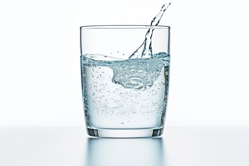 Water glass white background refreshment. AI generated Image by rawpixel.