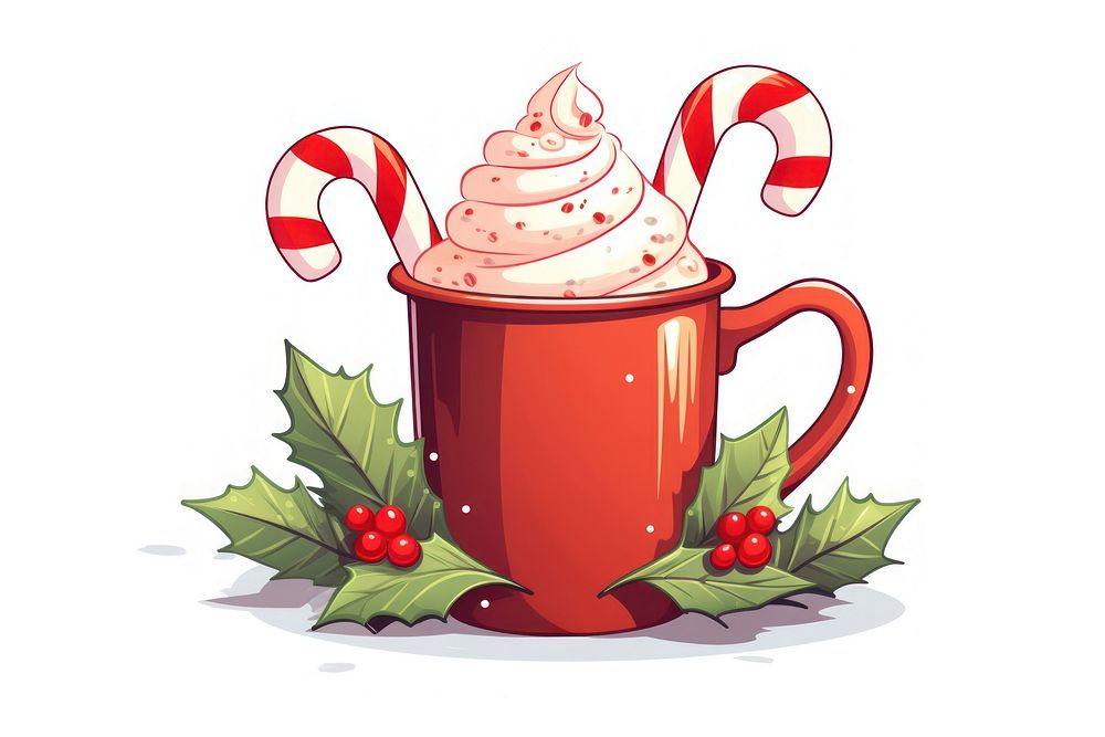 Red mug dessert cartoon drink. AI generated Image by rawpixel.