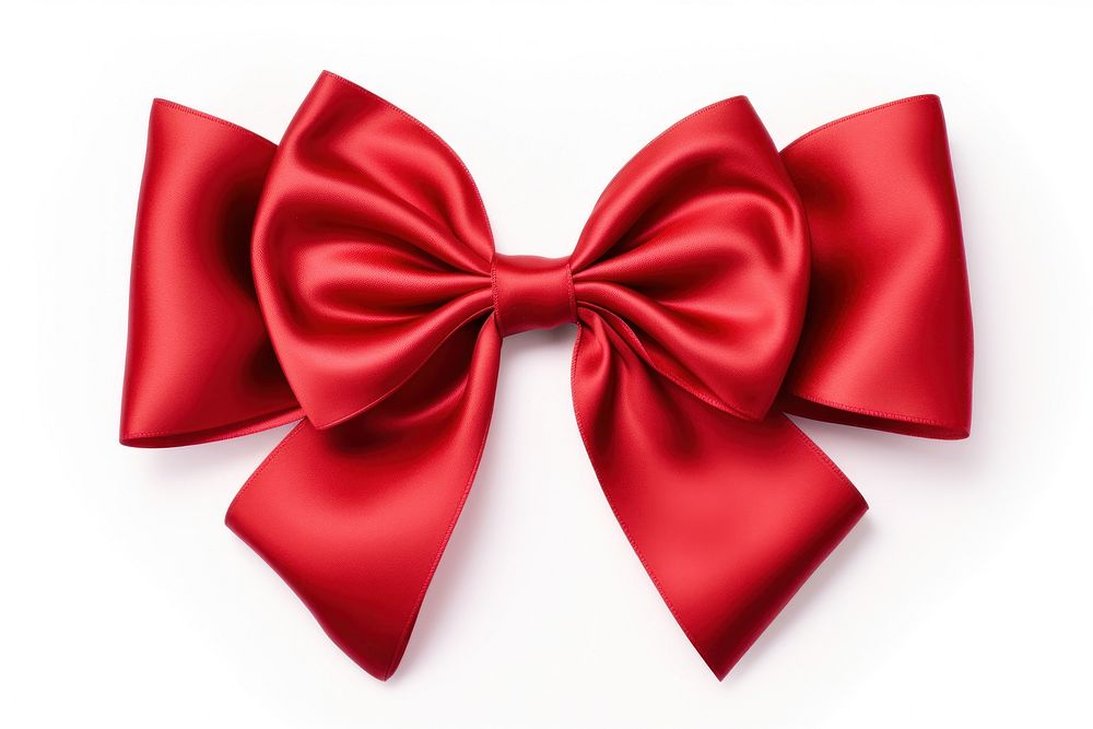 Red layered bow white background celebration accessories. AI generated Image by rawpixel.