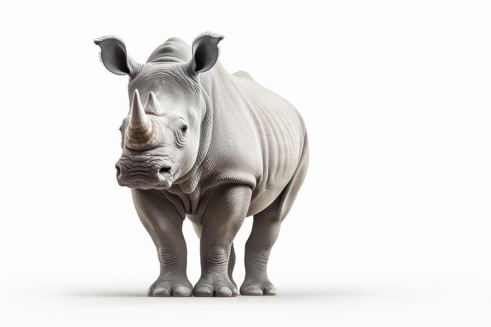 Rhino wildlife mammal animal. AI generated Image by rawpixel.