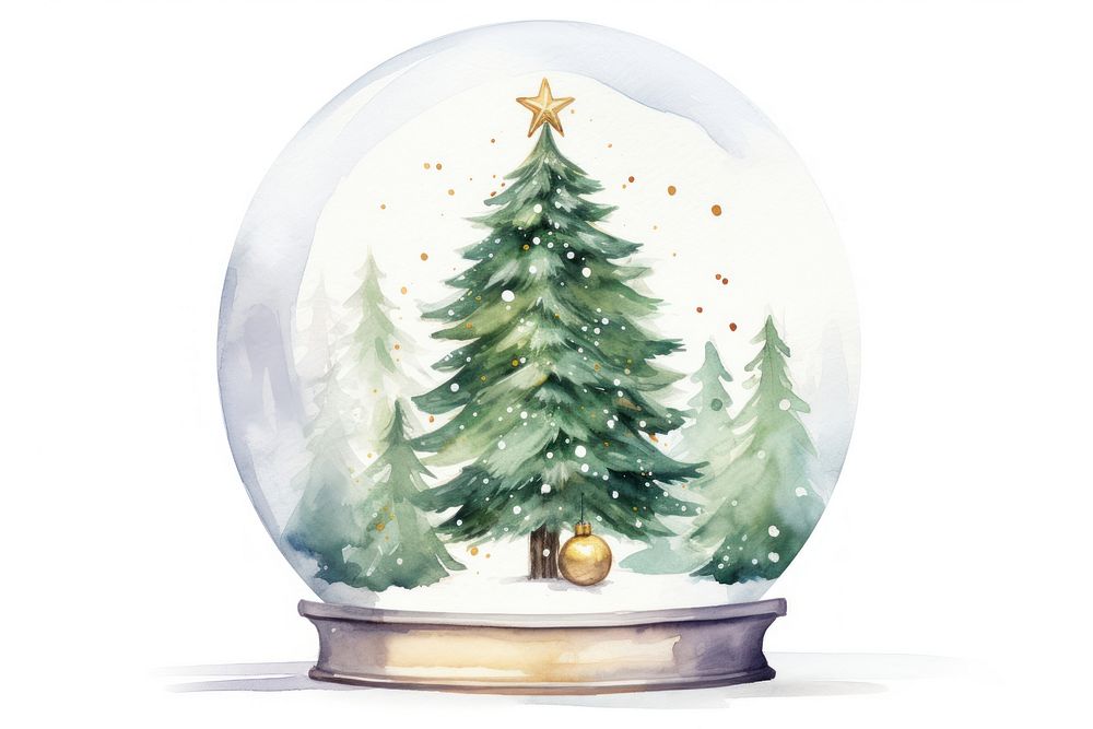 Snow globe tree christmas cartoon. AI generated Image by rawpixel.