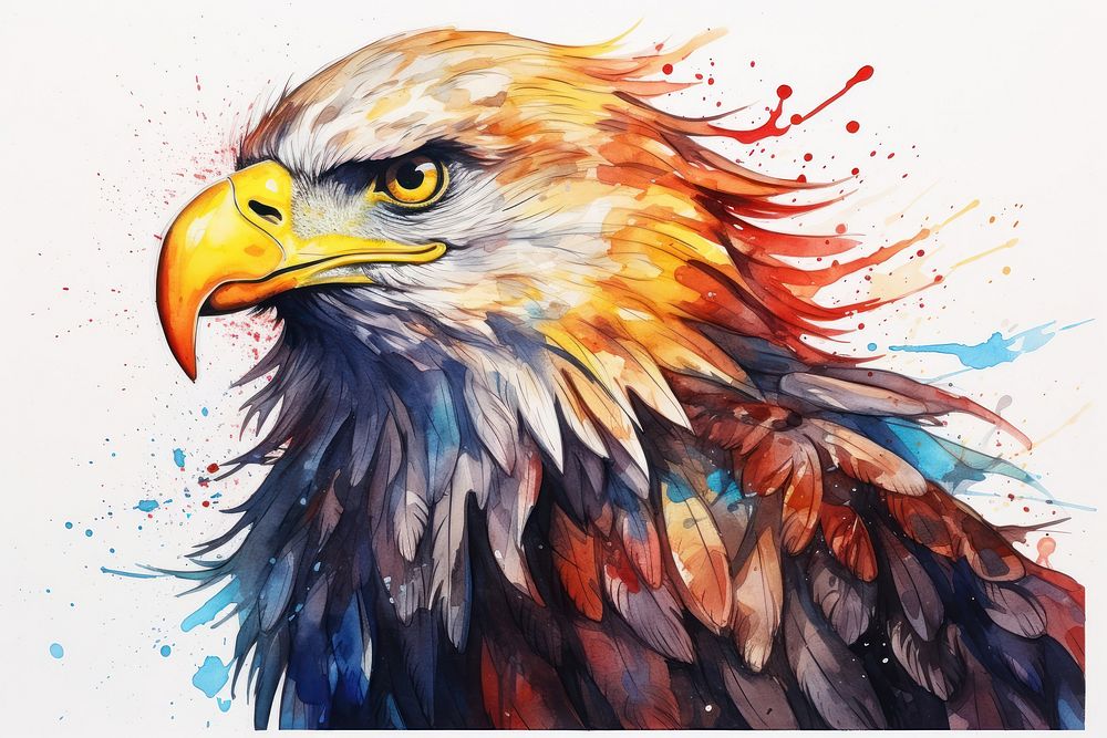 Eagle painting animal bird. AI generated Image by rawpixel.