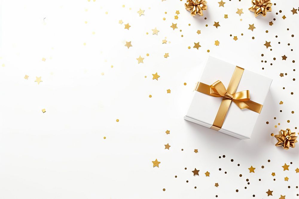 White background gift backgrounds gold. AI generated Image by rawpixel.