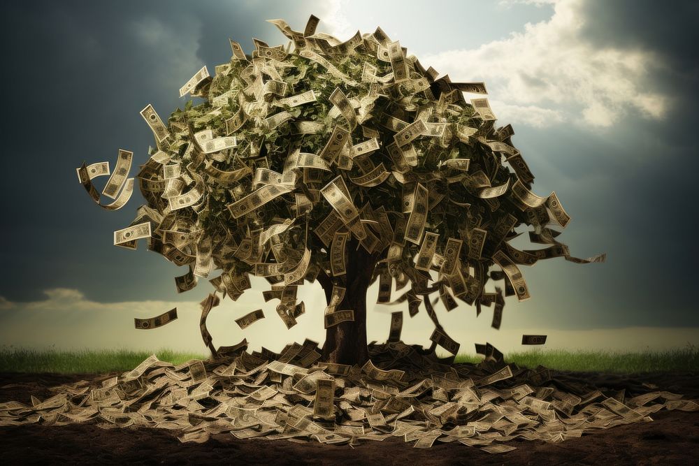 Money tree destruction investment. AI generated Image by rawpixel.