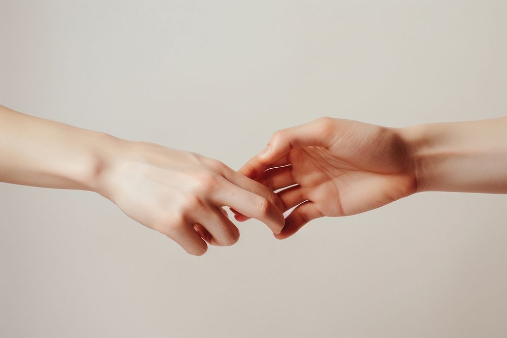 Hands reaching togetherness handshake gesturing. AI generated Image by rawpixel.