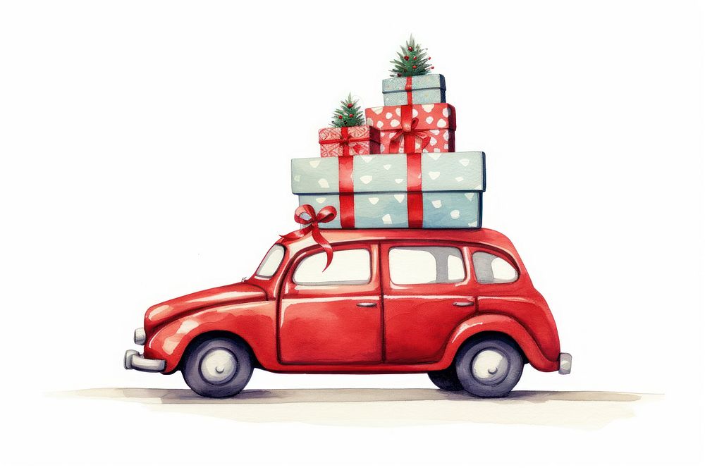 Christmas car vehicle gift red. AI generated Image by rawpixel.