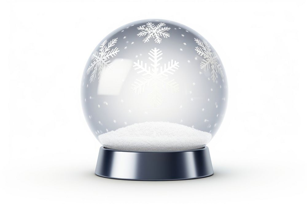 Snow globe white background illuminated celebration. AI generated Image by rawpixel.