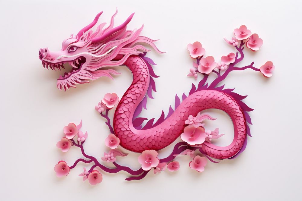 Dragon Dance blossom dragon craft. AI generated Image by rawpixel.
